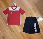 New Adidas Youth Big Boy Jersey   Drawstring Short Set  Red navy  ys 