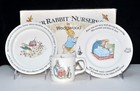 Vintage Wedgwood Beatrix Potter 3 Pc Nursery Set Peter Rabbit Easter Bunnies New