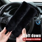 2pcs Car Auto Faux Sheepskin Seat Belt Cover Shoulder Strap Pad Cushion Headrest