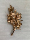 Rare Large Vtg Creed Sterling Silver Enamel Pearl Flower Pin Brooch