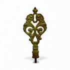 Antique Art Nouveau Victorian Ornate Scroll Finial 5 5 In Cast Metal W  Patina