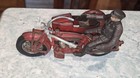 Hubley Cast Iron Indian Police Motorcycle    Sidecar All Original Antique 9  