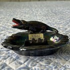 Vintage Florida Everglades Alligator Souvenir Ashtray Carnival Glass Japan