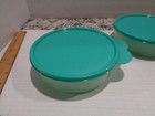 2 Tupperware 1405 Wonder Bowls Container 6in With Teal Lids