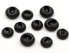 10 Vintage Faceted Rounded Recessed 2 Hole Black Button Lot 3 8    1 2  Matching