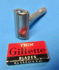Vintage Nos Blades   Gillette Fatboy Adjustable Razor - F1 - 1960 - Very Nice 