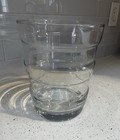 Crate   Barrel Clear Glass Wine Cooler Ice Champagne Bucket Ribbed Banded