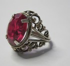 Vintage Ussr Silver 875 Russian Super Ring Awesome Ruby
