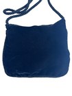 Vintage Black Velvet Drawstring Bag Rope Strap Evening Purse Small Shoulder Bag