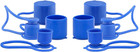 Hydraulic Dust Caps Plugs Rubber 1 2 Inch Flat Face 4 Sets Blue Skid Steer