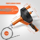 25ft Plumbers Drain Snake Long Heavy Duty Plumbing Auger Hand Tool Bathroom Pipe