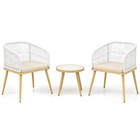 3 Pieces Patio Bistro Set Outdoor Pe Wicker Conversation Furniture Set