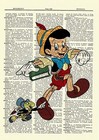 Pinocchio And Jiminy Cricket Dictionary Art Print Poster Picture Walt Disney