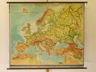 School Map Wall Map Beautiful Old Europe Map 197x172cm 1953 Vintage Patina