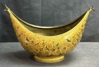 Oversized 11 5  Vintage Kashmiri Brass Papier Mache Kashkul Indo Persian Bowl