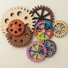 10pcs Steampunk Decor Wooden Gear Set  Industrial Vintage Wheels For Wall Hangin