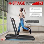 Treadmill With 0-15  Auto Incline Electric Folding Walking Pad Running Machine