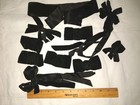 Antique Silk Velvet Ribbon Lot victorian bows lengths pieces black repurpose