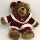 Snowflake Friends Teddy Bear With Tags 13  Tan Brown Red Santa Suit Plush 2005