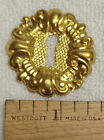 Lot Of Five Stamped Brass Round Keyhole Covers   Escutcheons For Drawers  Etc