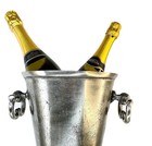 Silver Standing Floor Champagne Bucket Distressed Look Wine Cooler Ice Bucket