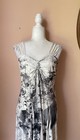 Vintage Pretty Woman Brand Poly Stretch Novelty Paris Eiffel Tower Dress S m