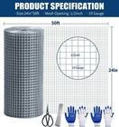 Hardware Cloth 1 2 Inch  19ga Hot Dip Galvanized Chicken Wire Fencing Mesh