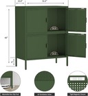 Cofar Metal Storage Cabinet With 4 Door  Steel Locker Sideboard Buffet For Home