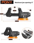 Pony 6  Heavy Duty Bench Vise 8800lbs Clamp Force 360   Rotatable Workbench Vises