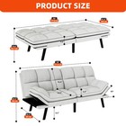 70  Folding Futon Sleeper Sofa Bed Set 3 In 1 Convertible Adjustable Backrest