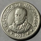 1928 Nicaragua 10 Centavos Silver Km-13 Sun Face