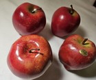 4 Pack- 2-red   2-green Apples Plastic Fake Fruit For Decorative Display