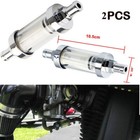 2pack Universal Chrome   Glass Fuel Filter 3 8  In out For Chevy Ford Hot Rod Us