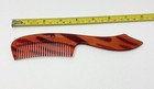 Vintage Small Hair Pocket Comb Brush France European Plastic Tiger Striped