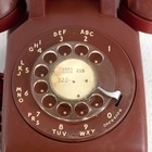 Vintage Western Electric 500 Rotary Desk Telephone Dark Red Mahogany Bell System