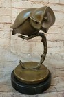 Handcrafted Signed Large Abstract 100  Solid Bronze Statue Sculpture Figurine Nr