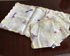 Vintage D  Porthault 100  Flax Linen Butterfly Scalloped 8 Placemats 7 Napkins