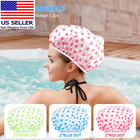 Shower Cap  Reusable Shower Hat Bath Caps  Waterproof With Elastic Band Hair Hat