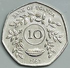 1987 Uganda 10 Shillings Km  30 Uncirculated Condition