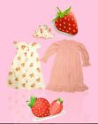60 s 70 s Vintage Handmade 3 Pc Strawberry Shortcake Dress   Bonnet Pink Girl s 