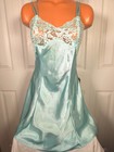 Victoria   s Secret Vtg Strappy Chemise Nightie Gown Y2k Aqua Blue Lace Size S
