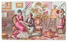1880s Domestic Sewing Machine Trade Card  Man   Woman Proposal Cupid Telephone