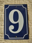 Antique French 4  X 6  Enamel Porcelain House Number Address Sign  6 Or 9