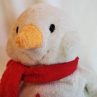 Ty Pluffies Snowman White Plush Stuffed Animal Tylux Red Scarf