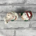 Fitz   Floyd Santa   Mrs  Claus Mistletoe Kisses Salt   Pepper Shakers Vtg 1998 