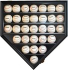 Baseball Display Case Frame Shadow Box Wall Cabinet Holder To Hold 30 Balls  Wit