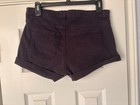 H   M Women   s Navy Blue Cotton Blend Shorts Sz 8