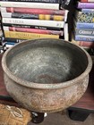 Antique Indian Mughal Copper Bronze Pictorial Large Bowl Planter Space Detailed
