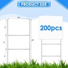 200 Pcs Yard Sign Stakes 20   X 10   Metal H Heavy Duty Frame Wire Stakes Gal   