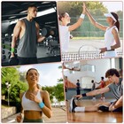 12pcs Sports Sweatbands  Cotton Wristbands Sweat Absorbent  black  5cmw 